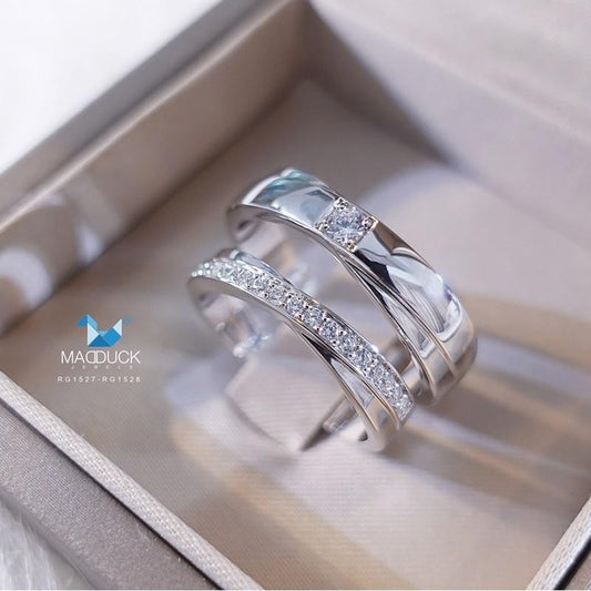 Couple ring set – CZ in 925 silver by Madduck Jewels