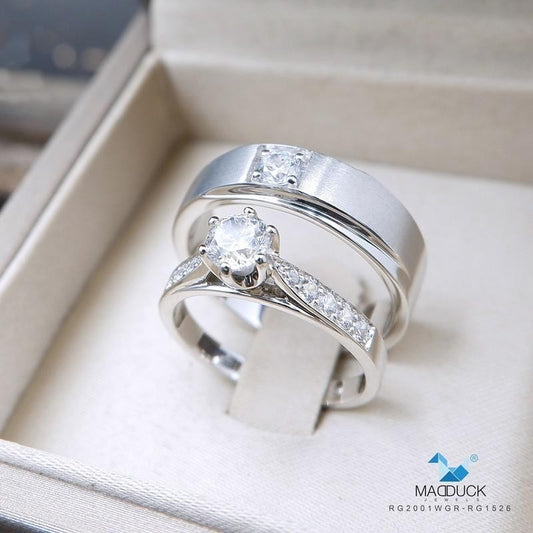Couple ring set – CZ in 925 silver by Madduck Jewels