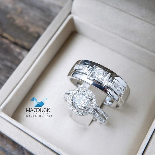 Couple ring set – CZ in 925 silver by Madduck Jewels