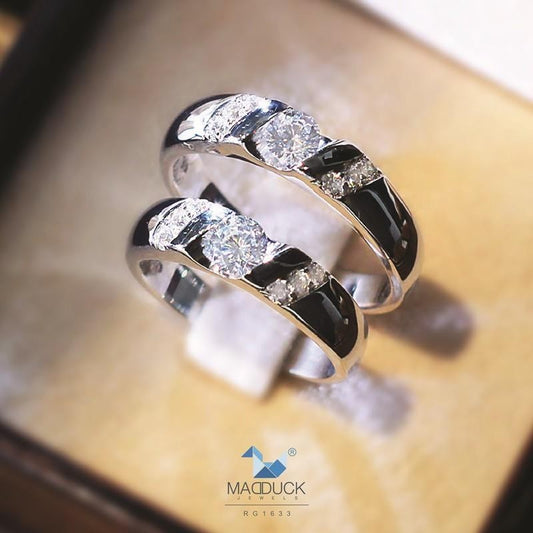 Couple ring set – CZ in 925 silver by Madduck Jewels