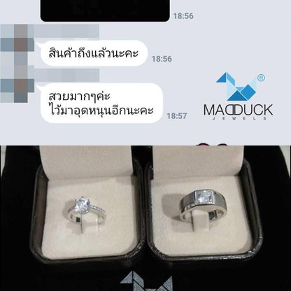 Couple ring set – CZ in 925 silver by Madduck Jewels