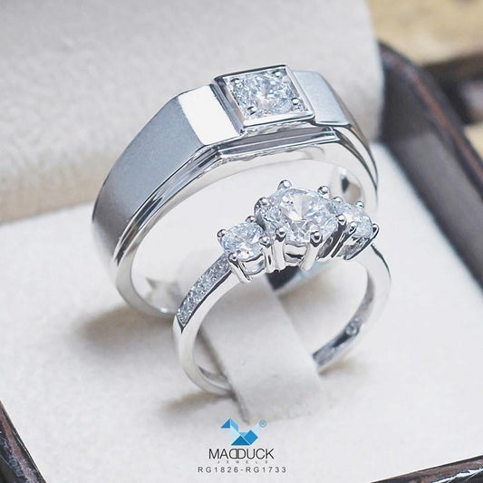 Couple ring set – CZ in 925 silver by Madduck Jewels