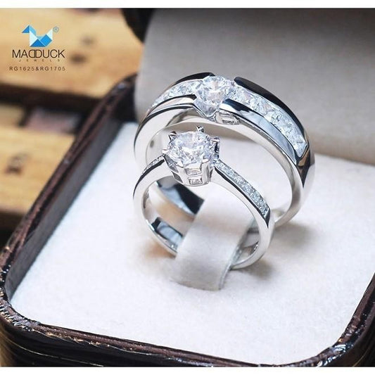 Couple ring set – CZ in 925 silver by Madduck Jewels