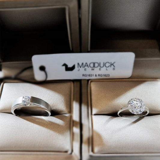 Couple ring set – CZ in 925 silver by Madduck Jewels