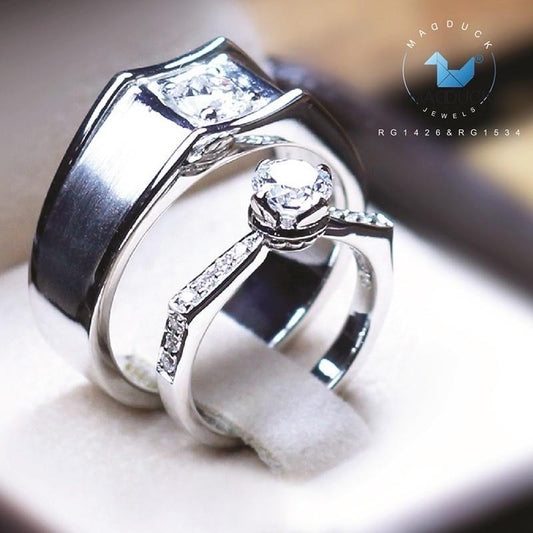 Couple ring set – CZ in 925 silver by Madduck Jewels
