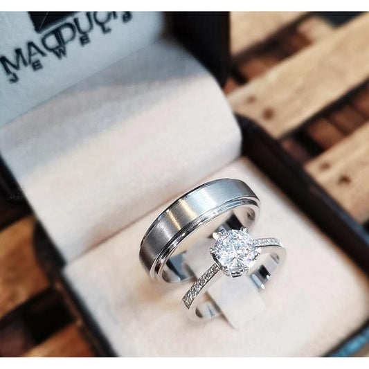 Couple ring set – CZ in 925 silver by Madduck Jewels