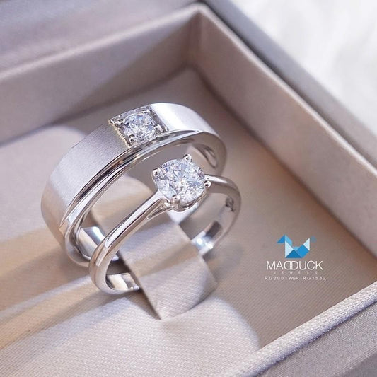 Couple ring set – CZ in 925 silver by Madduck Jewels