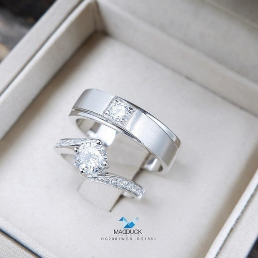 Couple ring set – CZ in 925 silver by Madduck Jewels