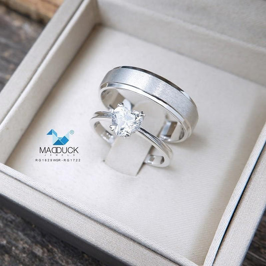 Couple ring set – CZ in 925 silver by Madduck Jewels