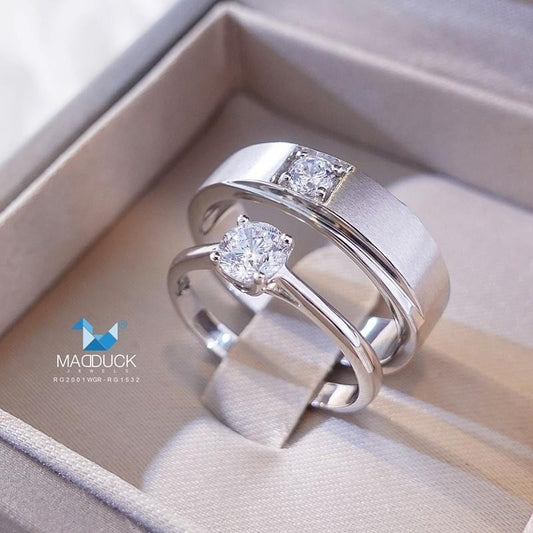 Couple ring set – CZ in 925 silver by Madduck Jewels
