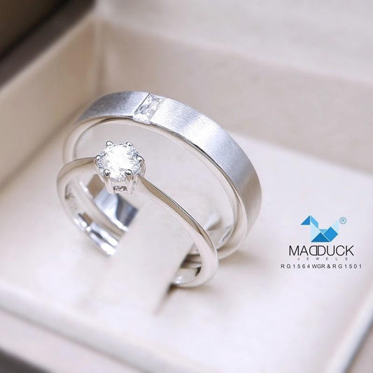 Couple ring set – CZ in 925 silver by Madduck Jewels