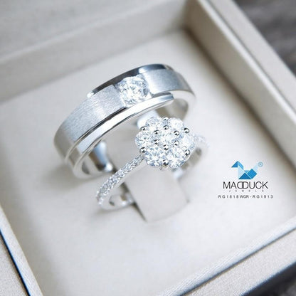 Couple ring set – CZ in 925 silver by Madduck Jewels