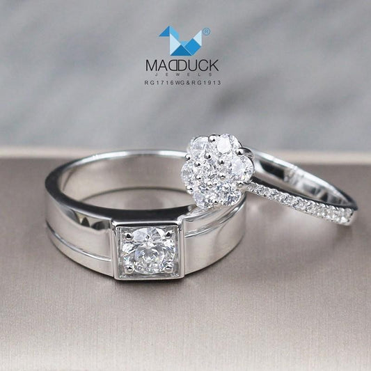 Couple ring set – CZ in 925 silver by Madduck Jewels