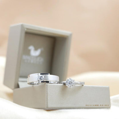 Couple ring set – CZ in 925 silver by Madduck Jewels