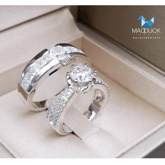 Couple ring set – CZ in 925 silver by Madduck Jewels