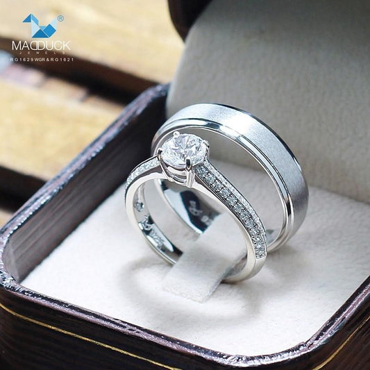 Couple ring set – CZ in 925 silver by Madduck Jewels