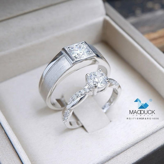 Couple ring set – CZ in 925 silver by Madduck Jewels