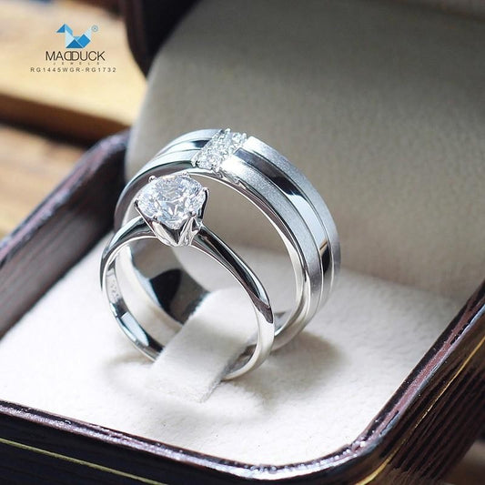 Couple ring set – CZ in 925 silver by Madduck Jewels