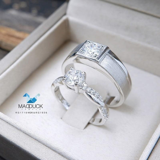Couple ring set – CZ in 925 silver by Madduck Jewels
