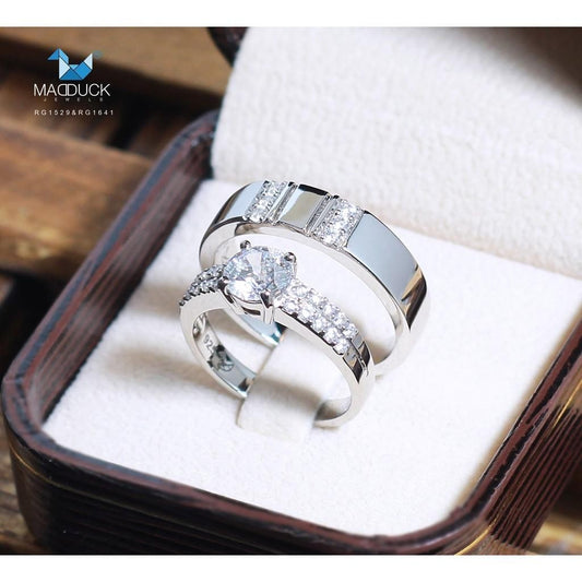 Couple ring set – CZ in 925 silver by Madduck Jewels