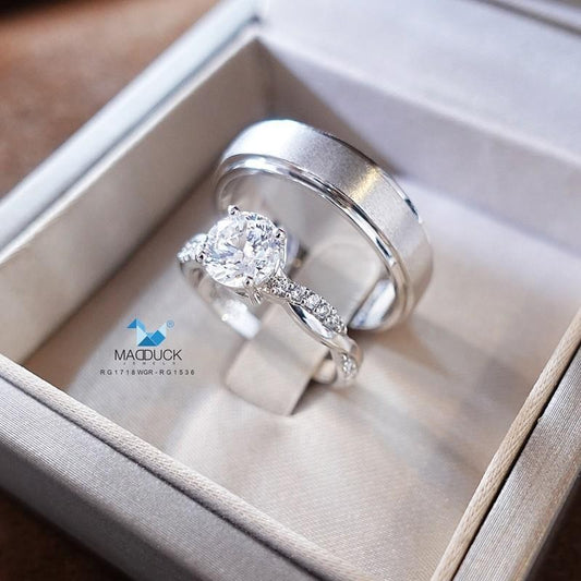 Couple ring set – CZ in 925 silver by Madduck Jewels