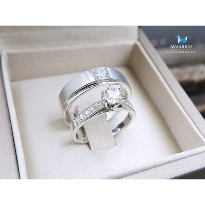 Couple ring set – CZ in 925 silver by Madduck Jewels
