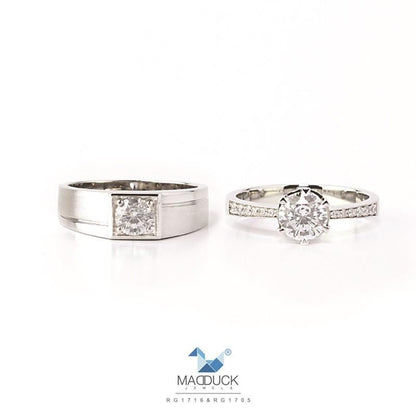 Couple ring set – CZ in 925 silver by Madduck Jewels