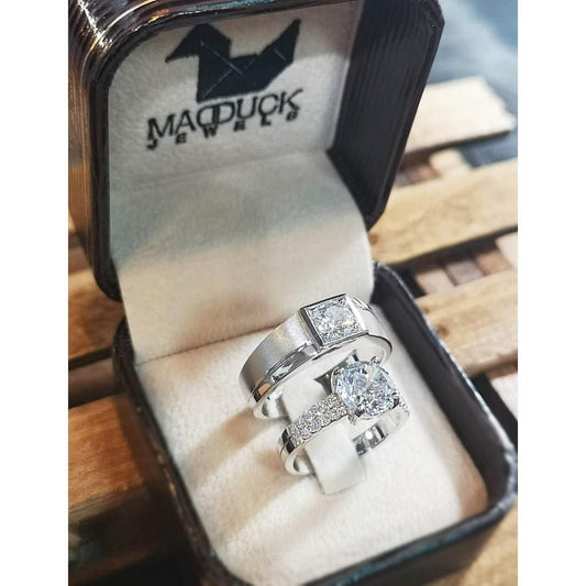 Couple ring set – CZ in 925 silver by Madduck Jewels