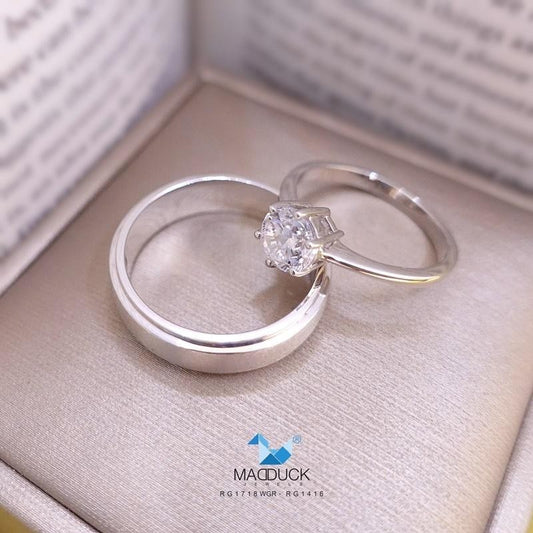 Couple ring set – CZ in 925 silver by Madduck Jewels