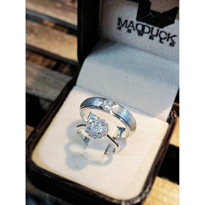 Couple ring set – CZ in 925 silver by Madduck Jewels