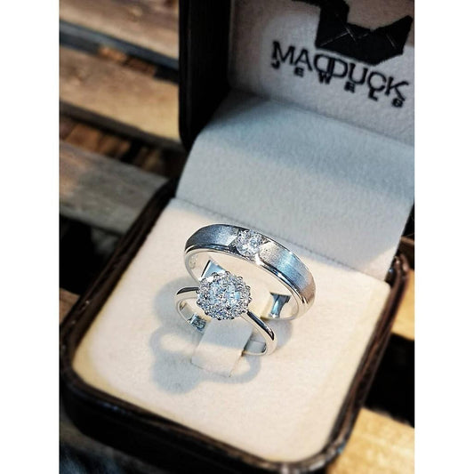 Couple ring set – CZ in 925 silver by Madduck Jewels