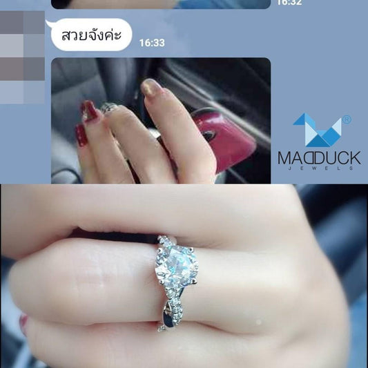 Women's ring – CZ in 9K white gold by Madduck Jewels