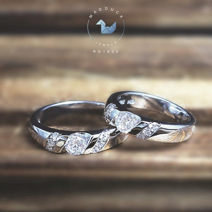 Couple ring set – CZ in 925 silver by Madduck Jewels