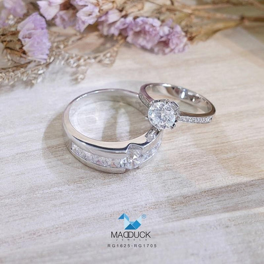 Couple ring set – CZ in 925 silver by Madduck Jewels