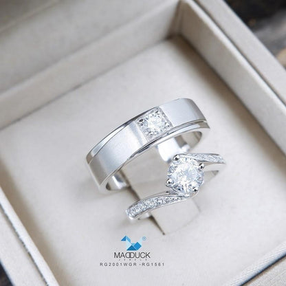 Couple ring set – CZ in 925 silver by Madduck Jewels