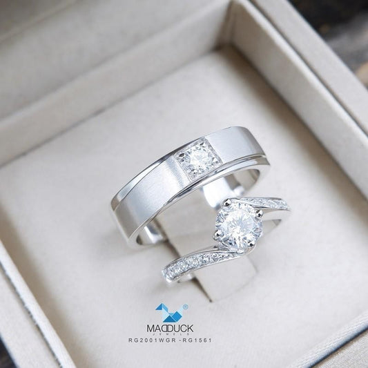 Couple ring set – CZ in 925 silver by Madduck Jewels