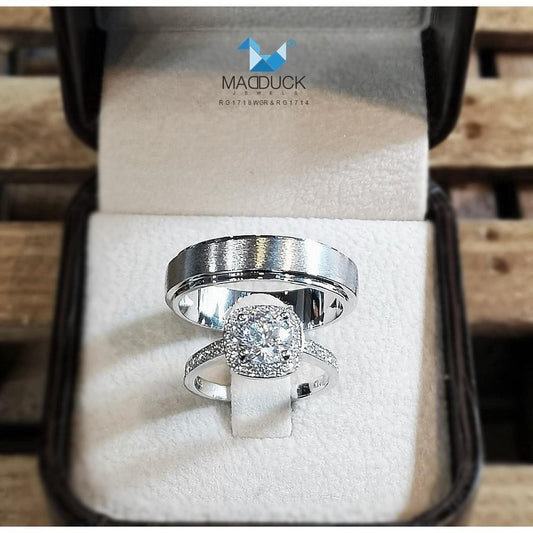 Couple ring set – CZ in 925 silver by Madduck Jewels
