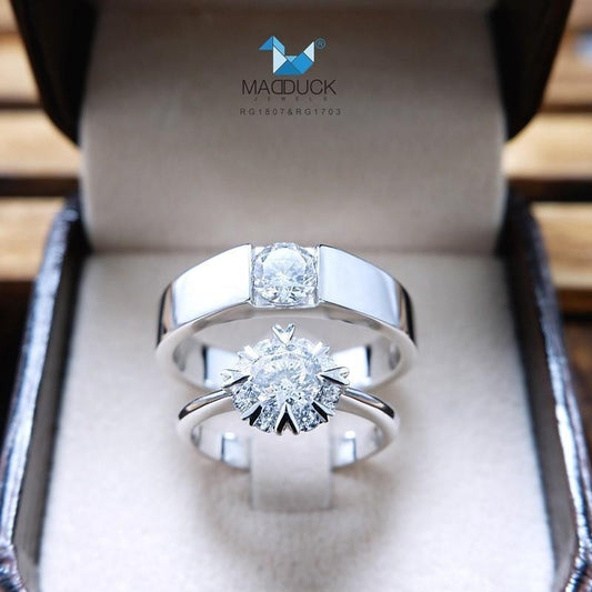 Couple ring set – CZ in 925 silver by Madduck Jewels