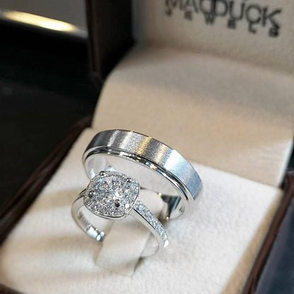 Couple ring set – CZ in 925 silver by Madduck Jewels