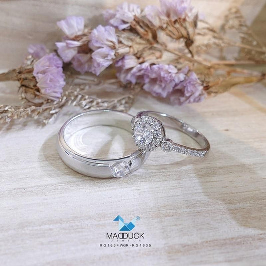 Couple ring set – CZ in 925 silver by Madduck Jewels