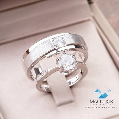 Couple ring set – CZ in 925 silver by Madduck Jewels