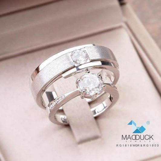 Couple ring set – CZ in 925 silver by Madduck Jewels