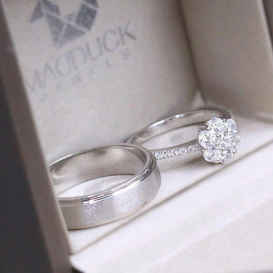 Couple ring set – CZ in 925 silver by Madduck Jewels