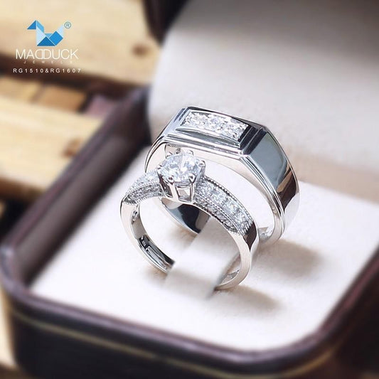 Couple ring set – CZ in 925 silver by Madduck Jewels