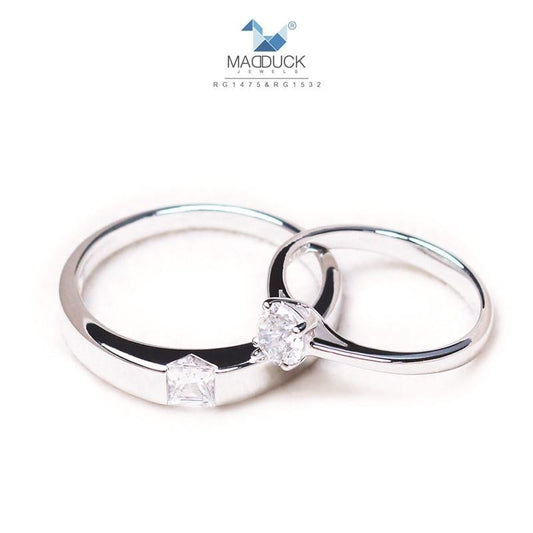 Couple ring set – CZ in 925 silver by Madduck Jewels