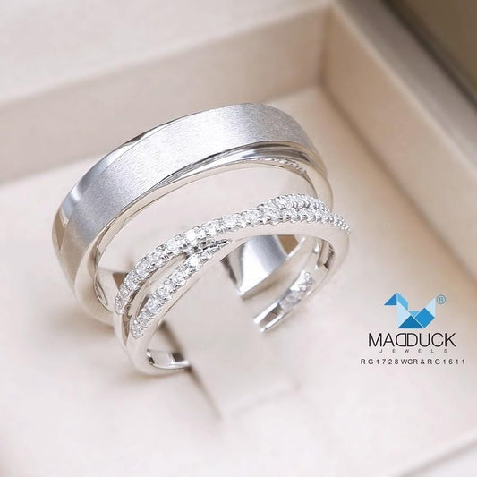 Couple ring set – CZ in 925 silver by Madduck Jewels