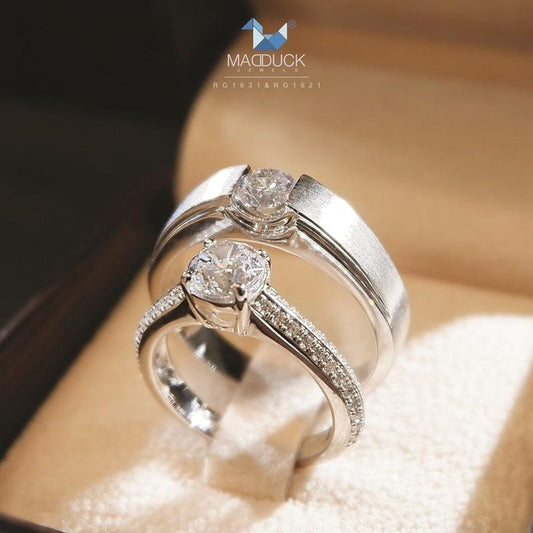 Couple ring set – CZ in 925 silver by Madduck Jewels