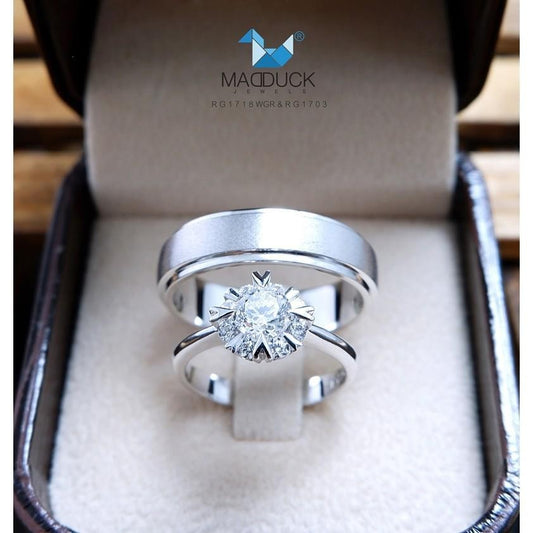 Couple ring set – CZ in 925 silver by Madduck Jewels
