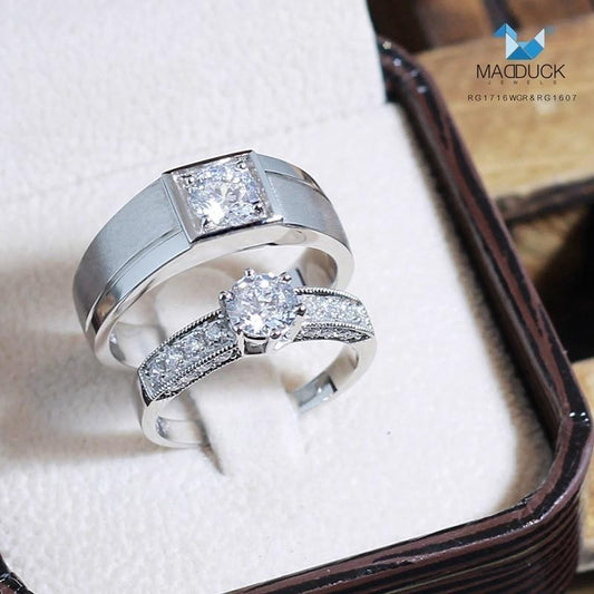 Couple ring set – CZ in 925 silver by Madduck Jewels