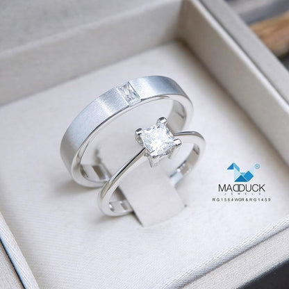Couple ring set – CZ in 925 silver by Madduck Jewels
